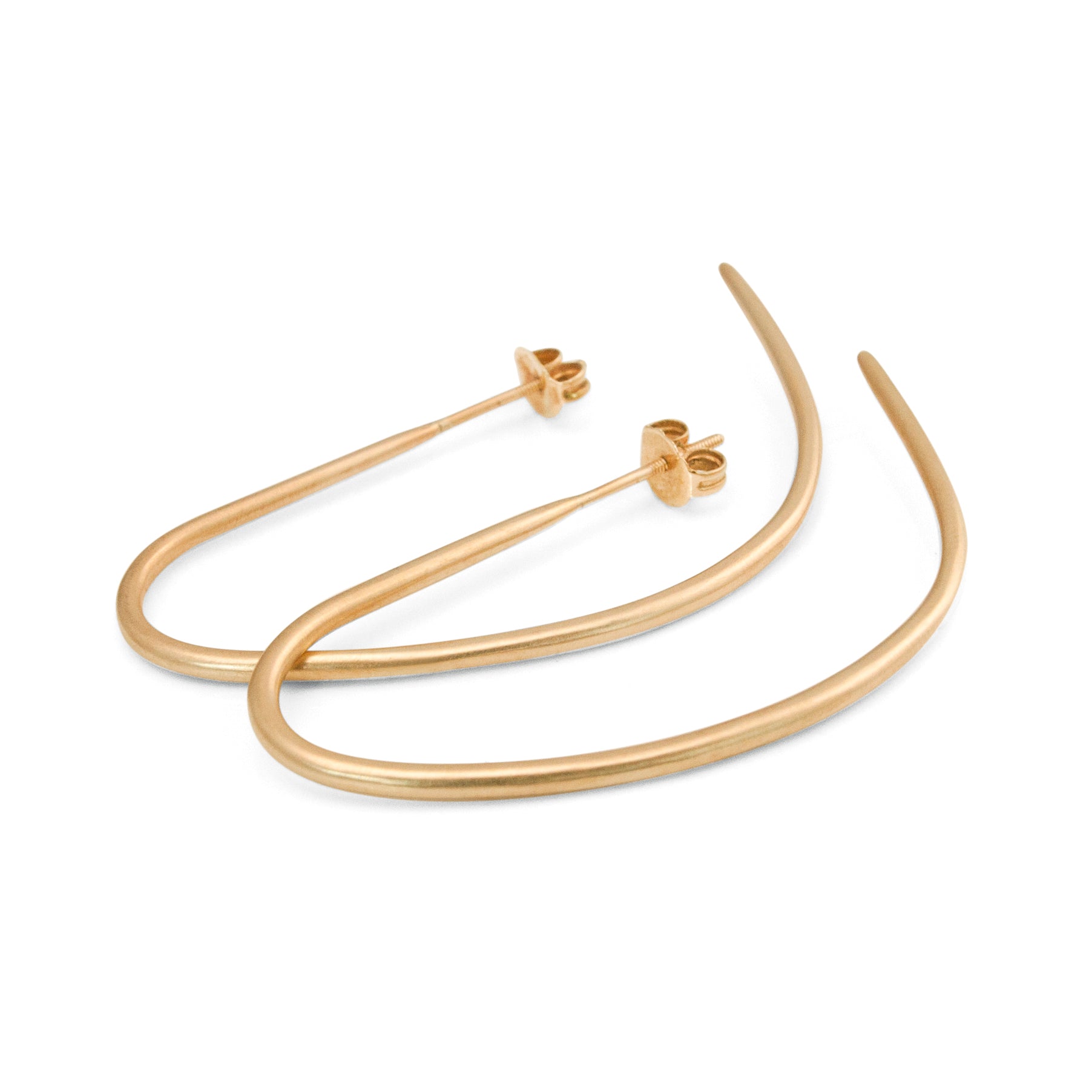 14k yellow gold drawn hoop earrings