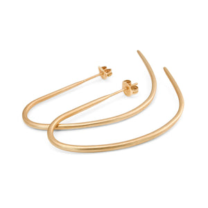 14k yellow gold drawn hoop earrings