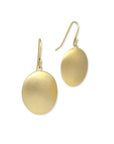 14k yellow gold large disc drop earrings