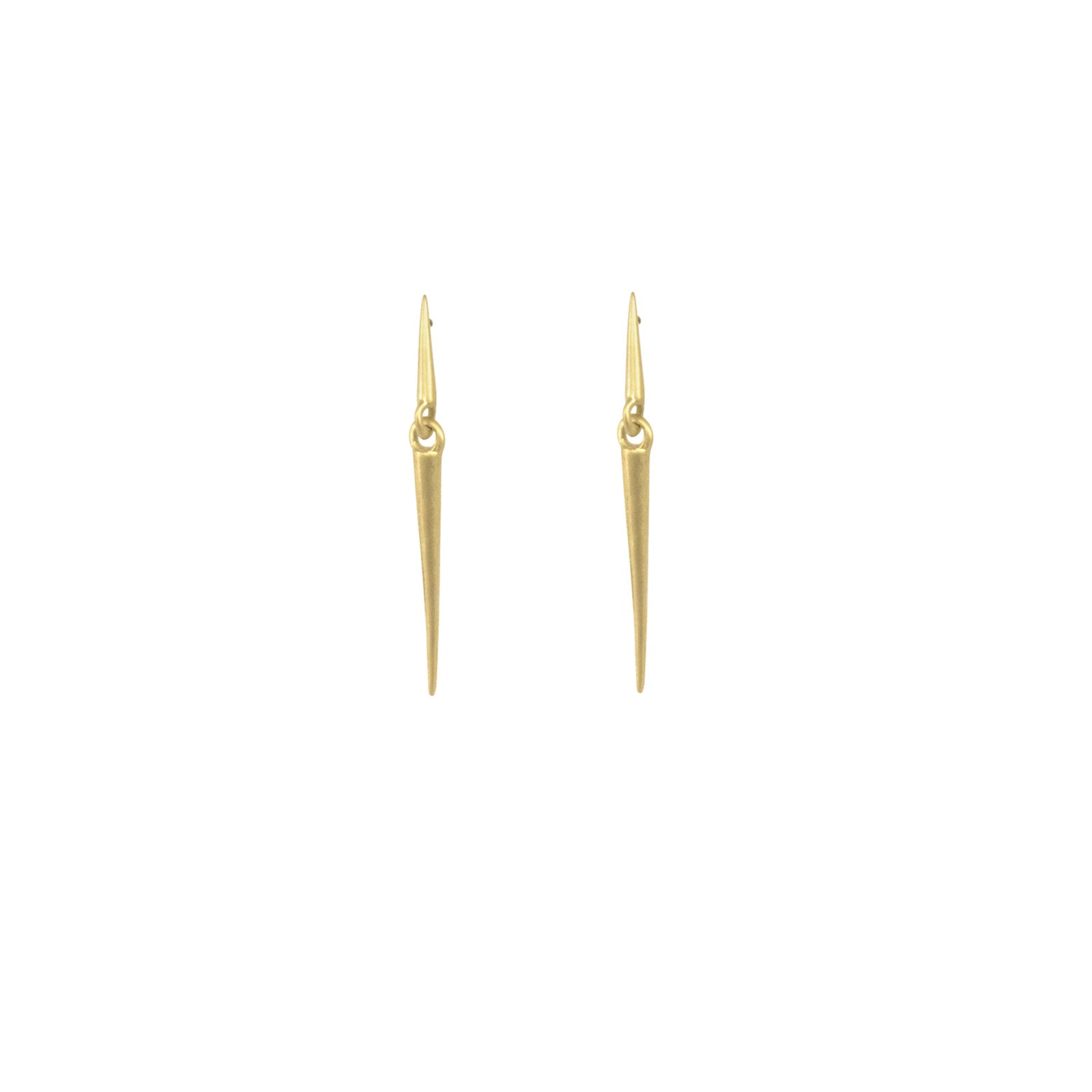 18k yellow gold / small mirror point dangle earrings