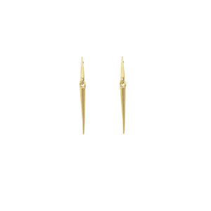18k yellow gold / small mirror point dangle earrings