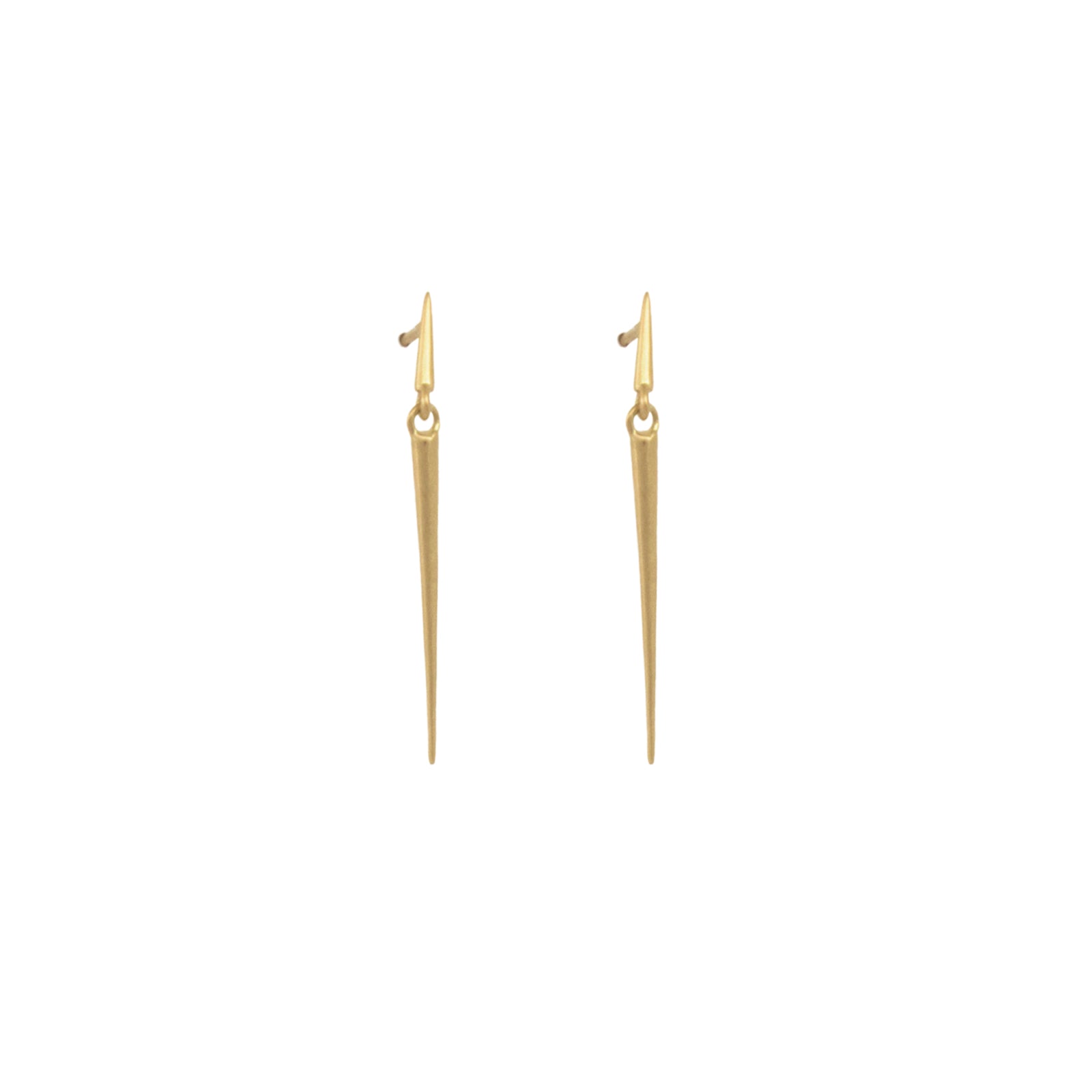 18k yellow gold / medium mirror point dangle earrings