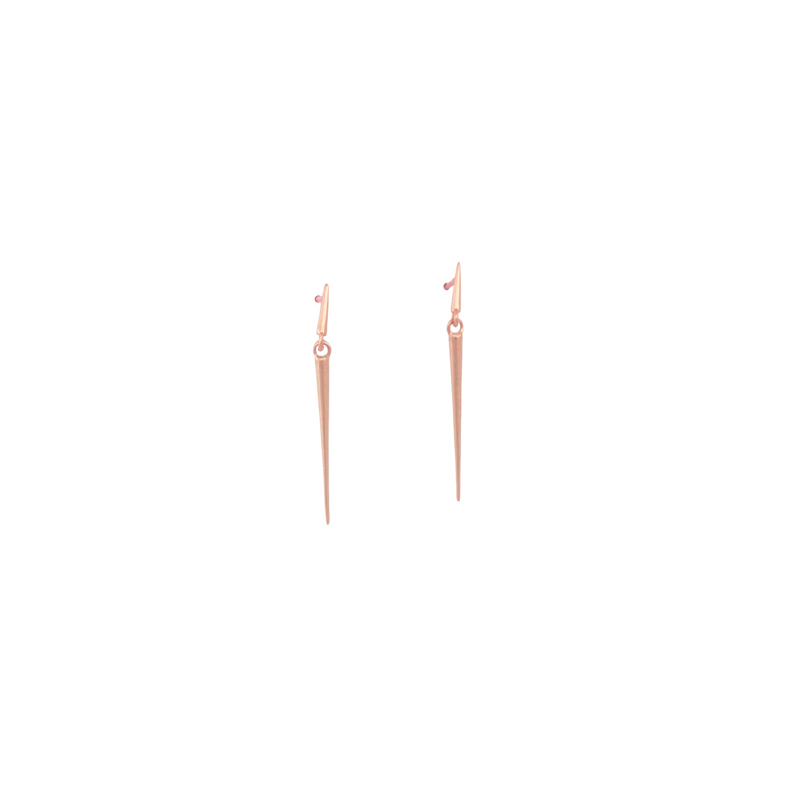 18k rose gold / medium mirror point dangle earrings