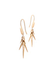 18k yellow gold / small small point cluster earrings, 18k