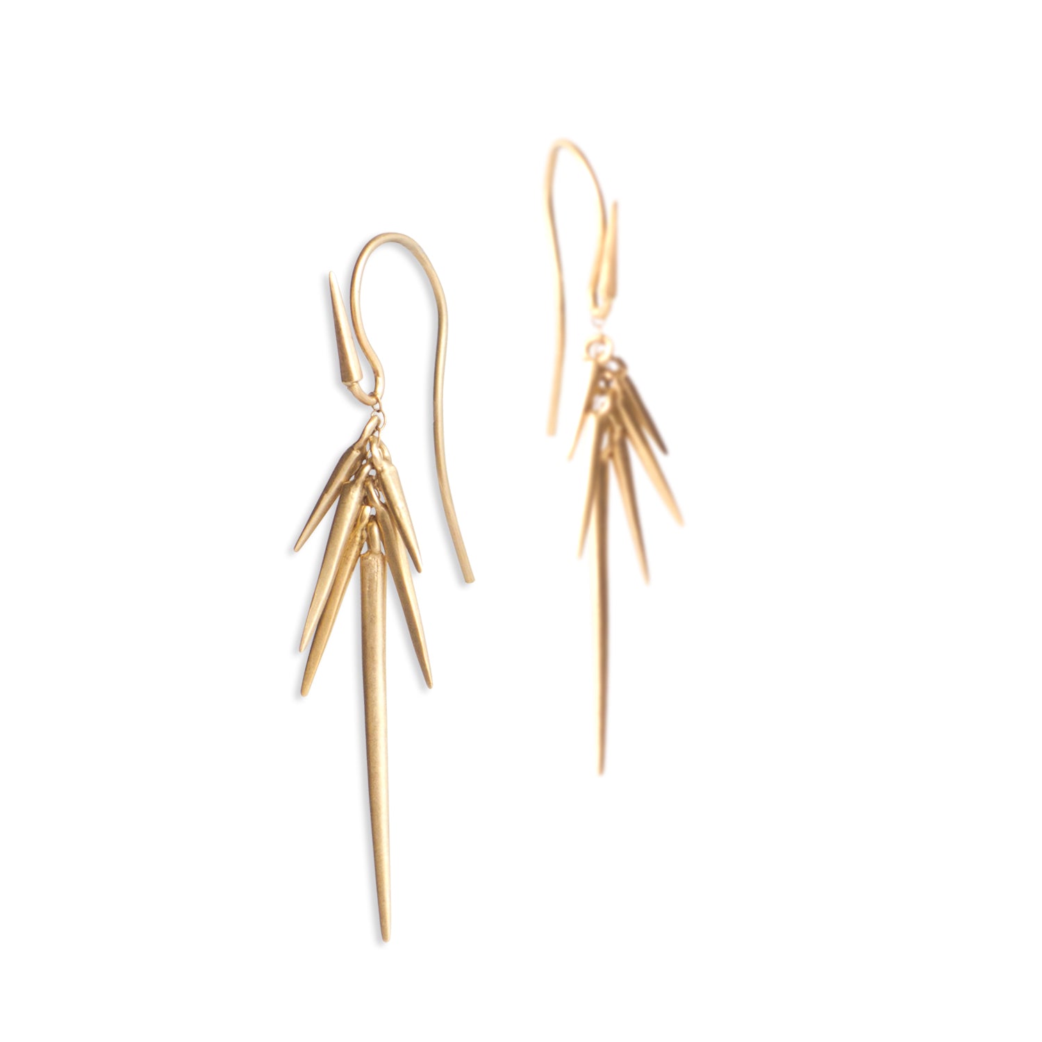 18k yellow gold / large small point cluster earrings, 18k