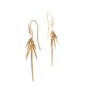 18k yellow gold / large small point cluster earrings, 18k