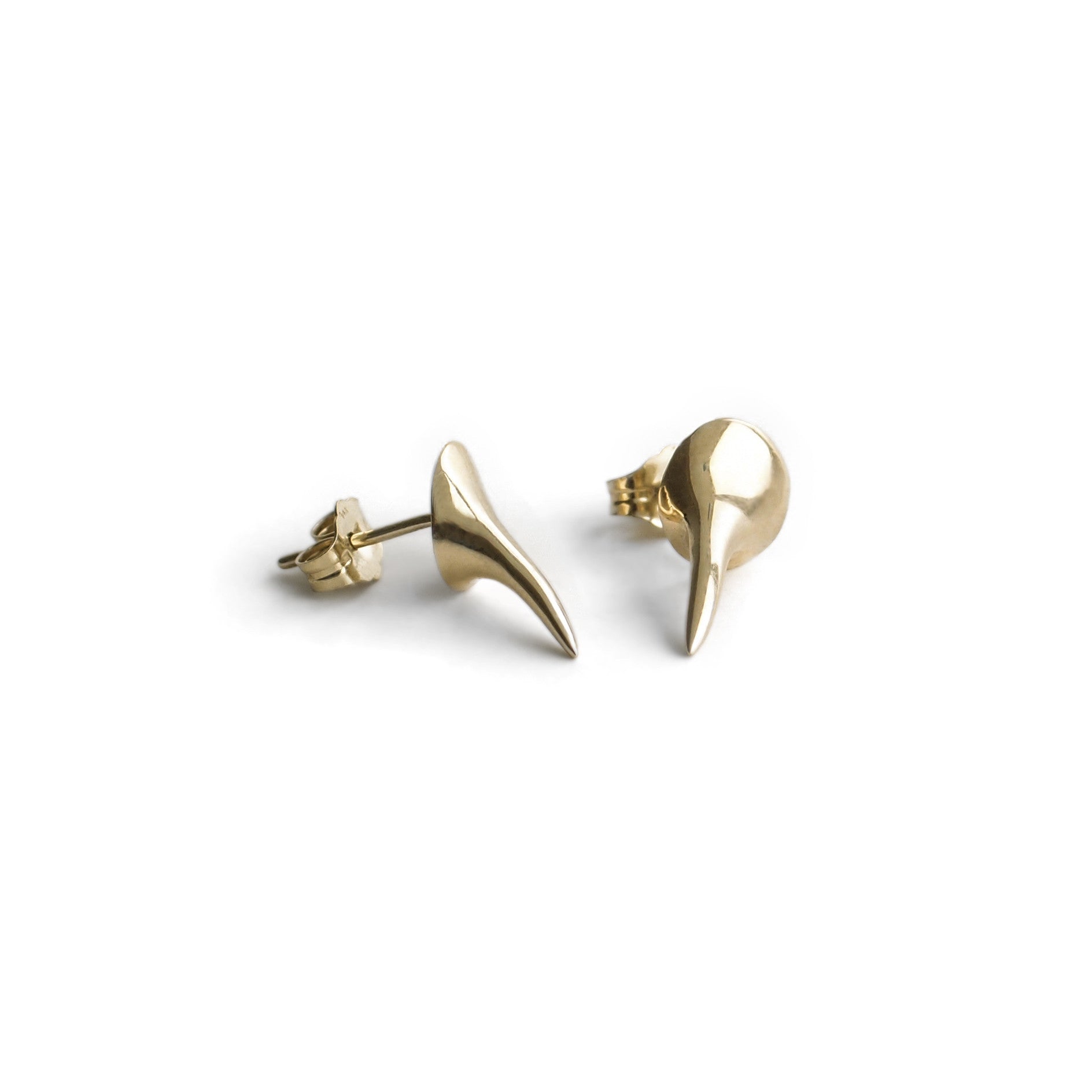 14k yellow gold talon studs