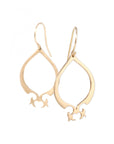 14k yellow gold arabesque teardrop earrings