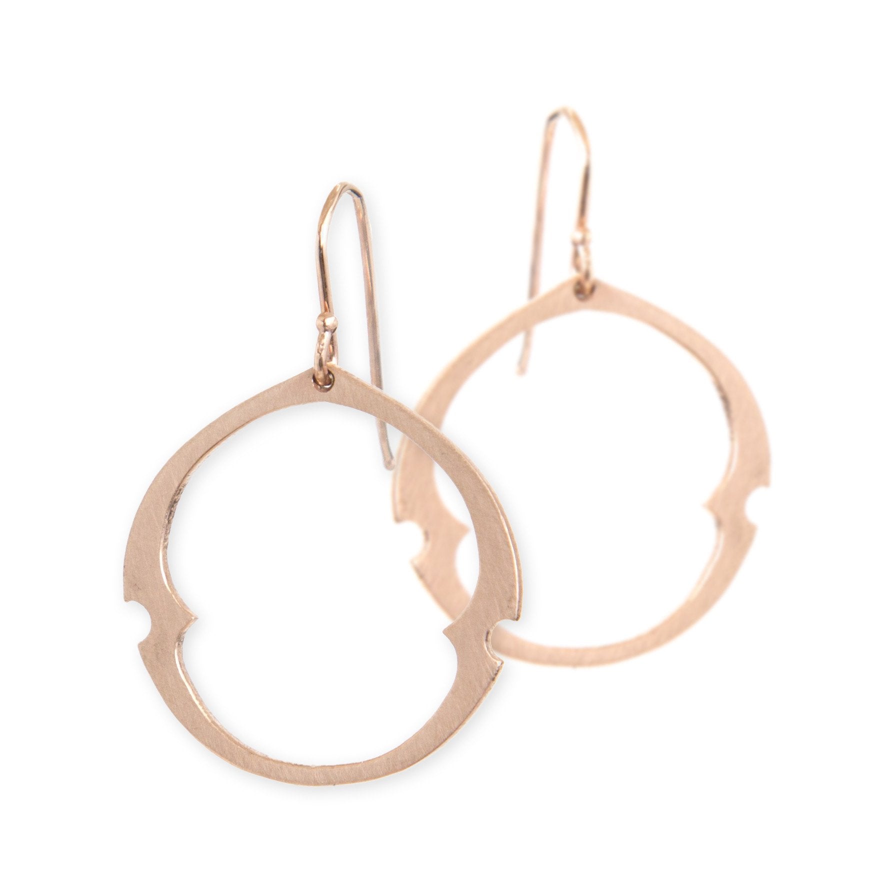 large / 14k rose gold arabesque oculus earrings