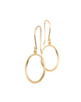 14k yellow gold / small "o" drop earrings