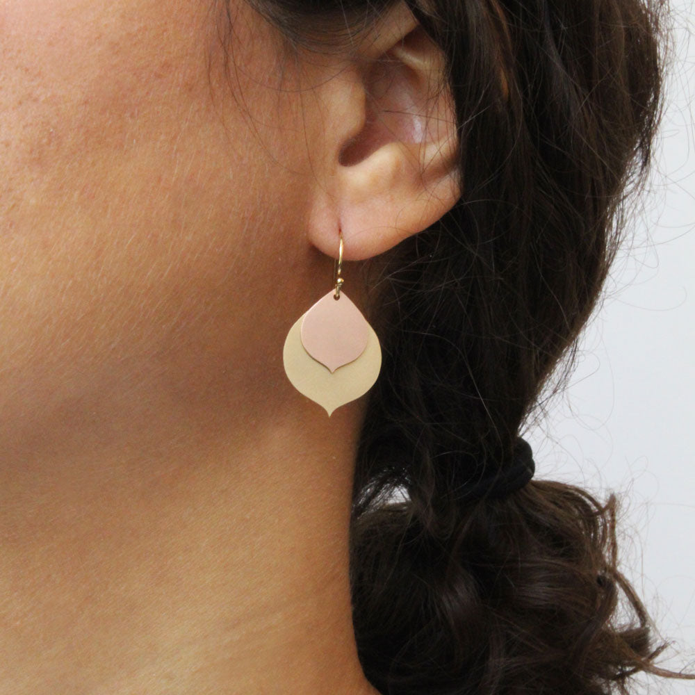  layered lotus petal earrings