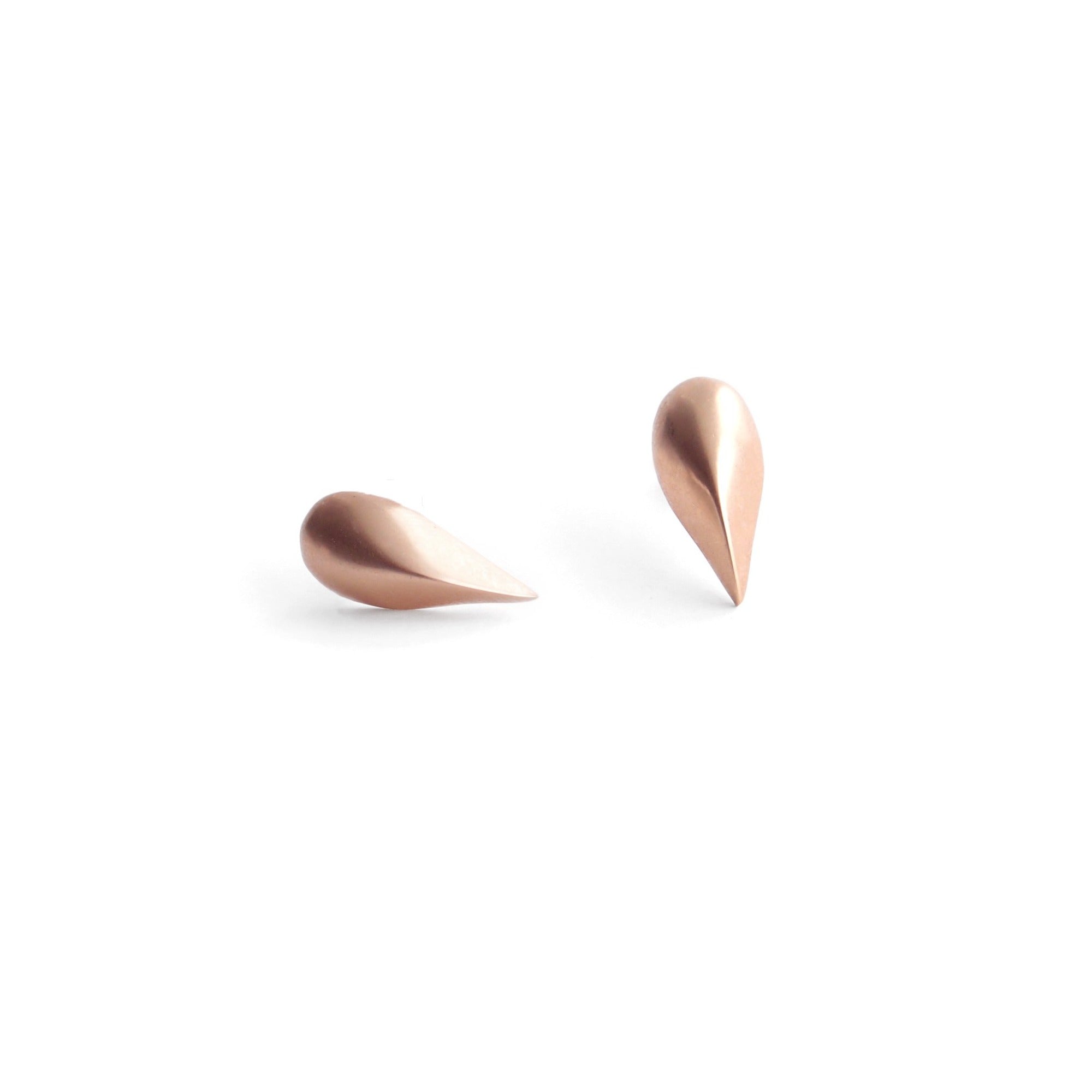 14k rose gold beak studs
