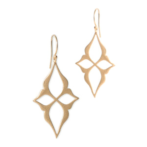 14k yellow gold arabesque star earrings