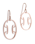 14k rose gold oval arabesque earrings