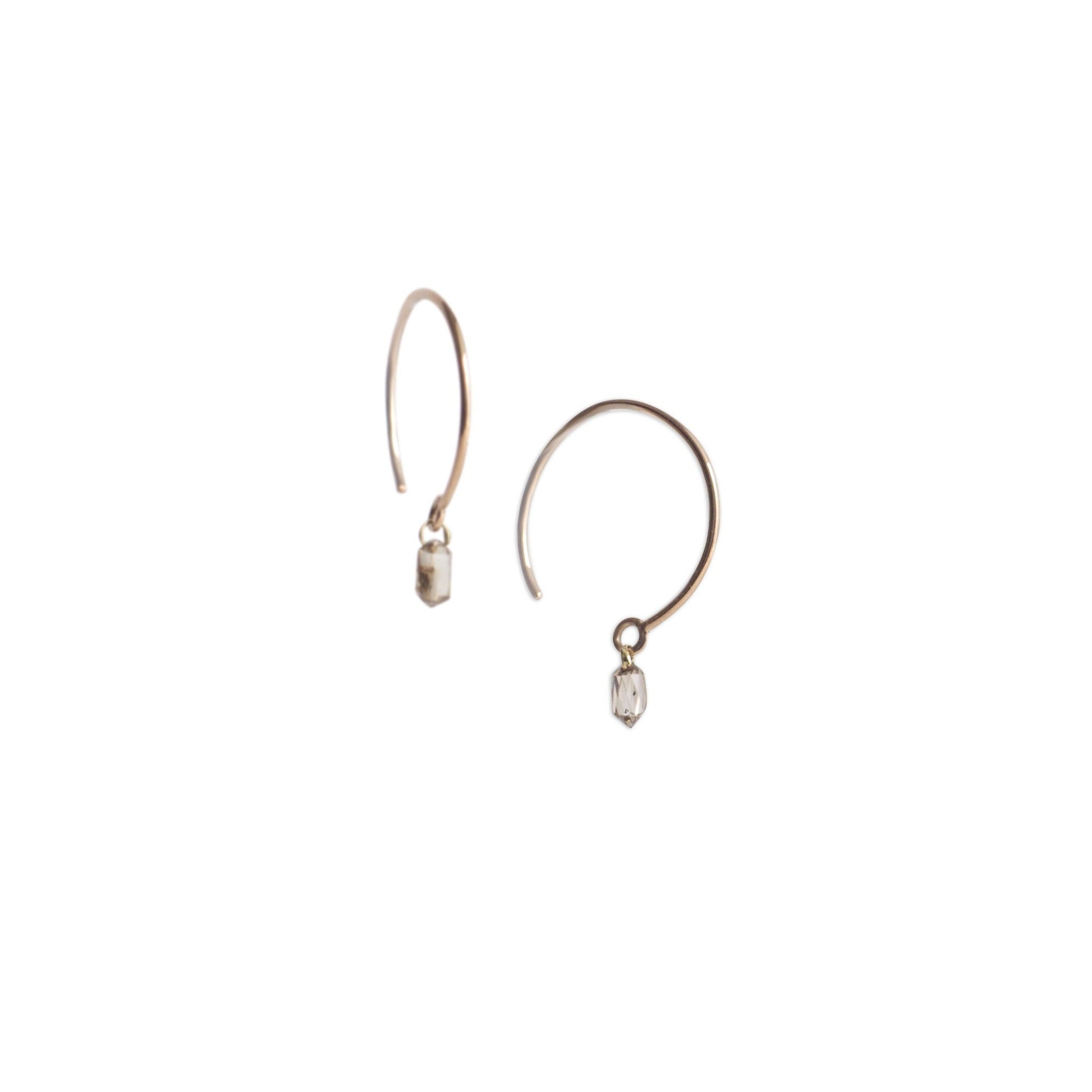 small single diamond briolette earrings