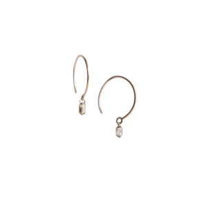 small single diamond briolette earrings
