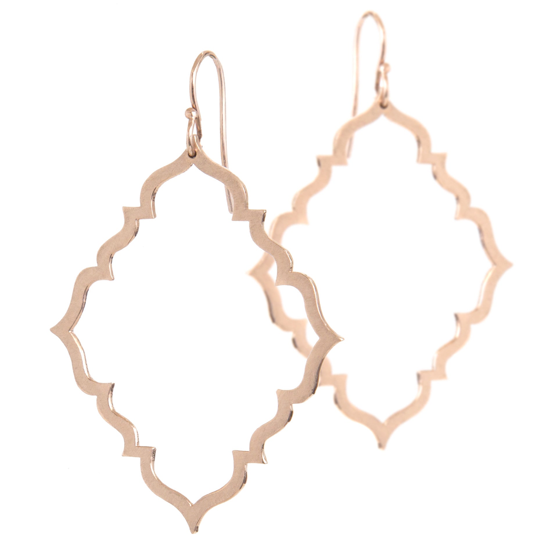 14k rose gold portail dangle earrings