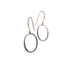 sterling silver plated in black rhodium with 14k ear wire / small "o" drop earrings