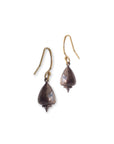 sterling silver plated in black rhodium with 14k yellow gold earwires plomb drop earrings