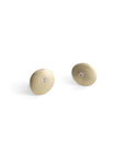 14k yellow gold with white diamonds small disc studs