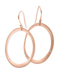 14k rose gold with brown diamonds large rounded oculus earrings