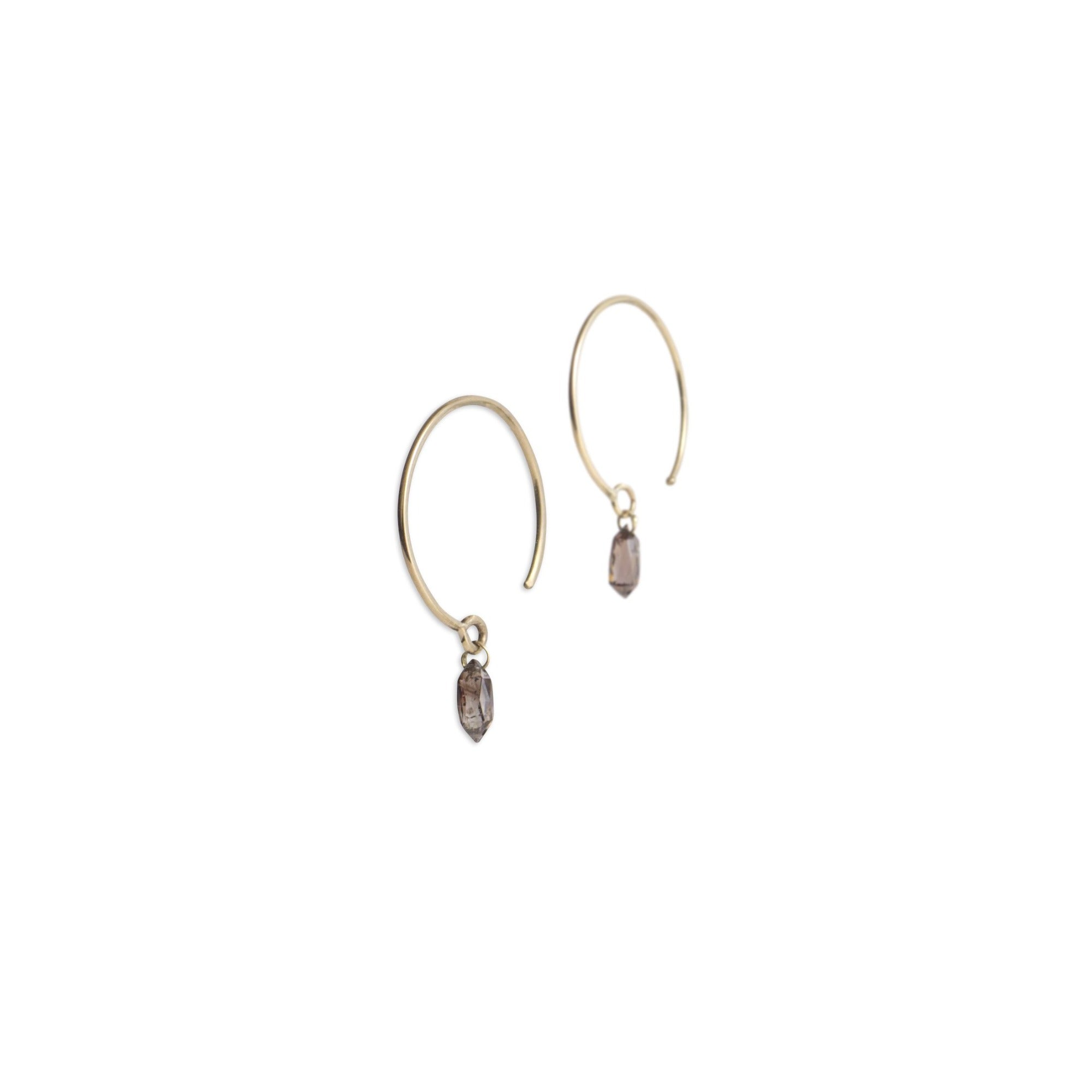 medium single diamond briolette earrings