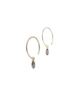 medium single diamond briolette earrings