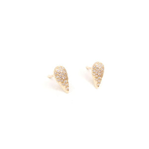 14k yellow gold with white diamonds pavé pod studs