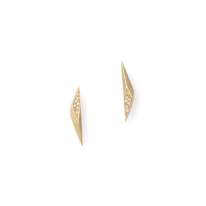14k yellow gold with white pave diamonds pavé shard climbers