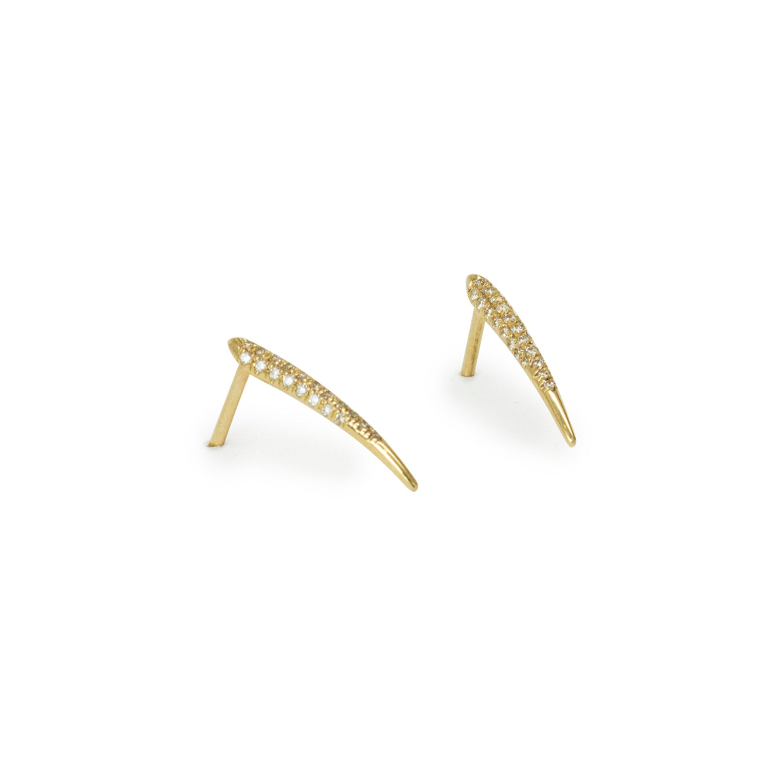 18k yellow gold pavé ankole studs