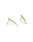 18k yellow gold pavé ankole studs