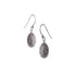 14k white gold plated in black rhodium with black pave diamonds pavé egg drop earrings