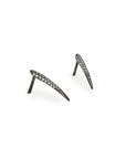 18k white gold plated in black rhodium pavé ankole studs