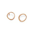 14k rose gold/white diamonds offset circle studs
