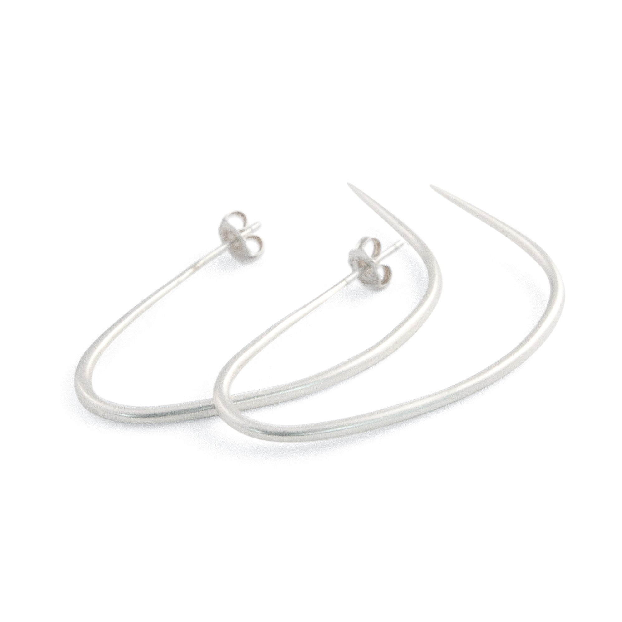 sterling silver drawn hoop earrings
