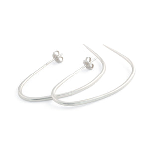 sterling silver drawn hoop earrings