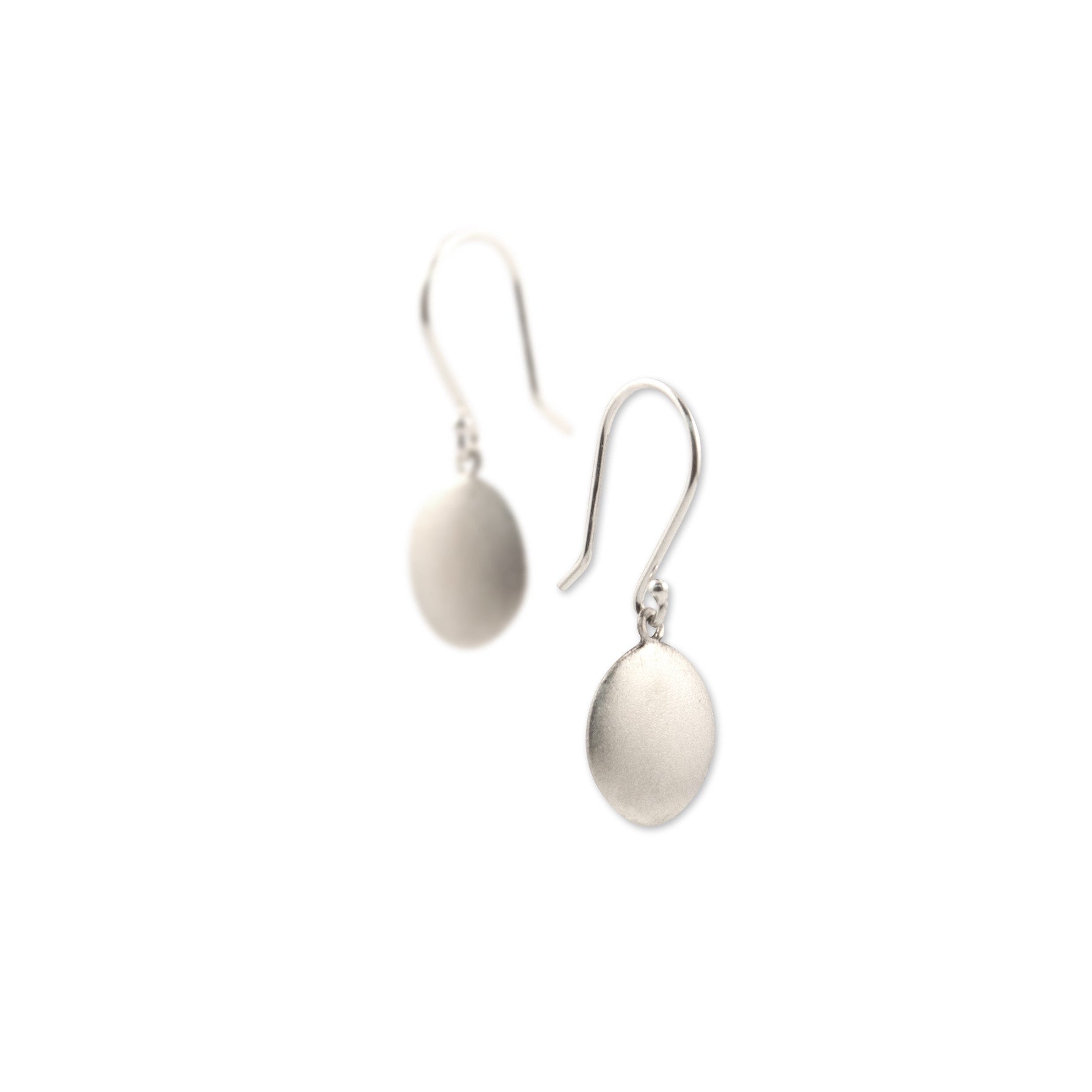 sterling silver small disc drop earrings