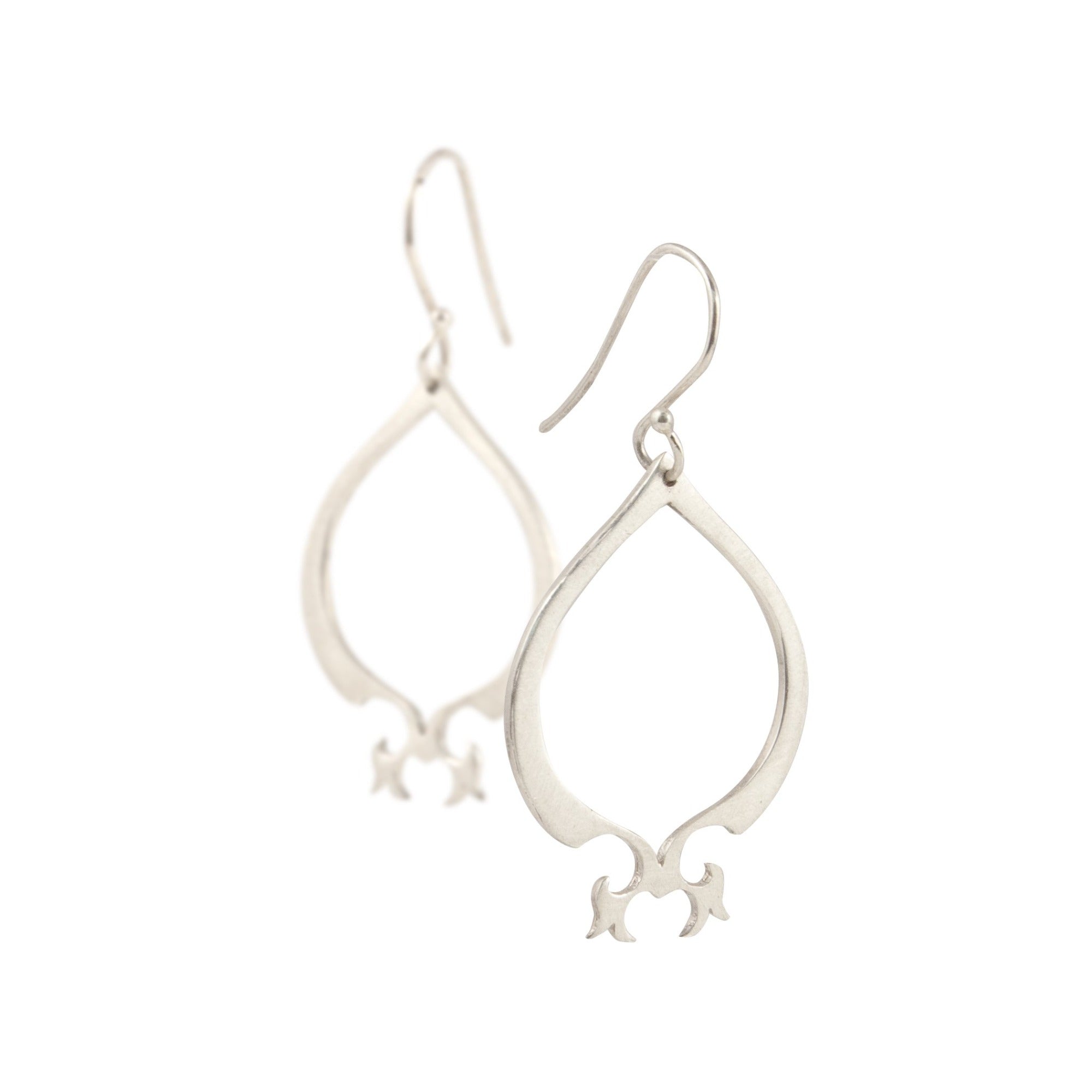 sterling silver arabesque teardrop earrings