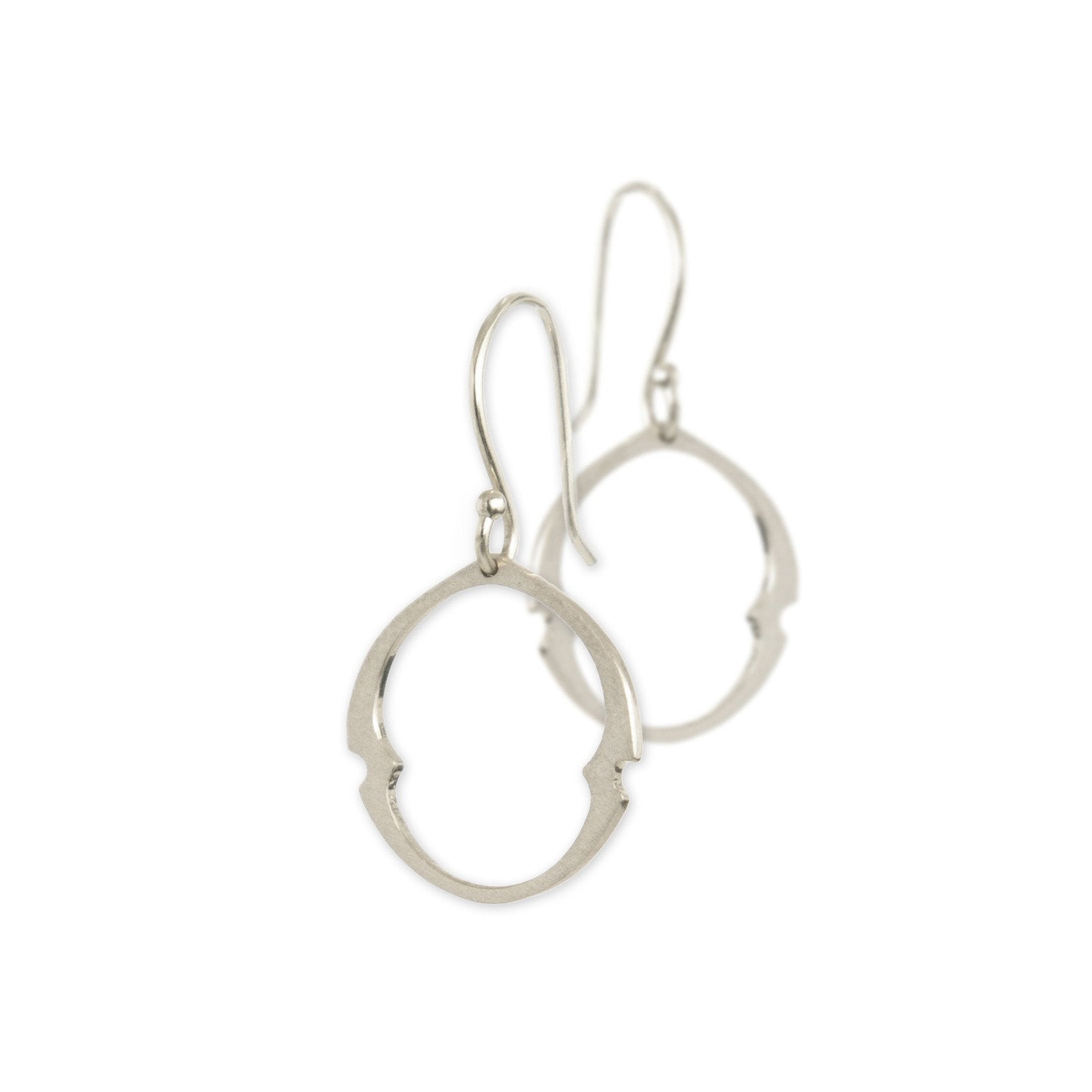 small / sterling silver arabesque oculus earrings