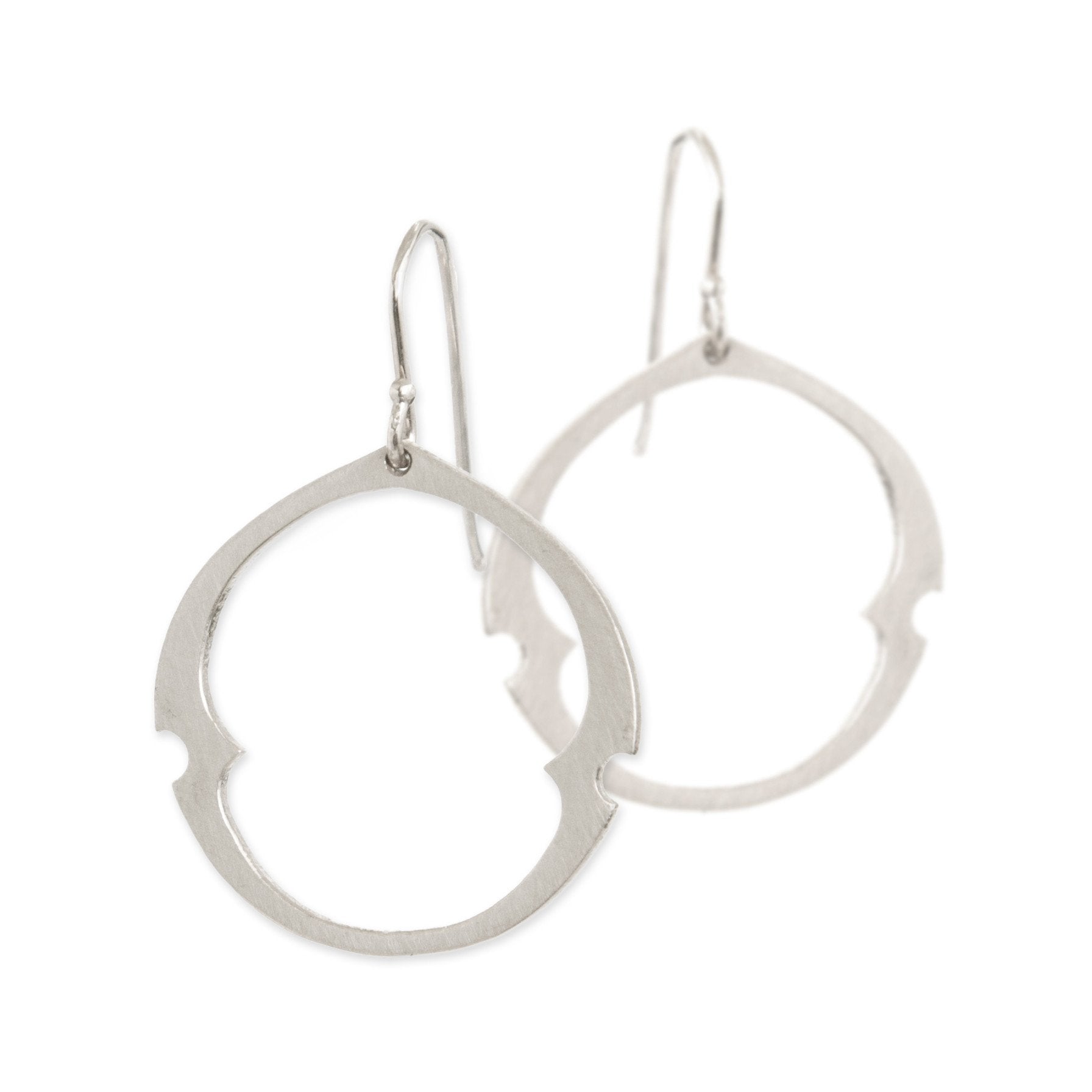 large / sterling silver arabesque oculus earrings