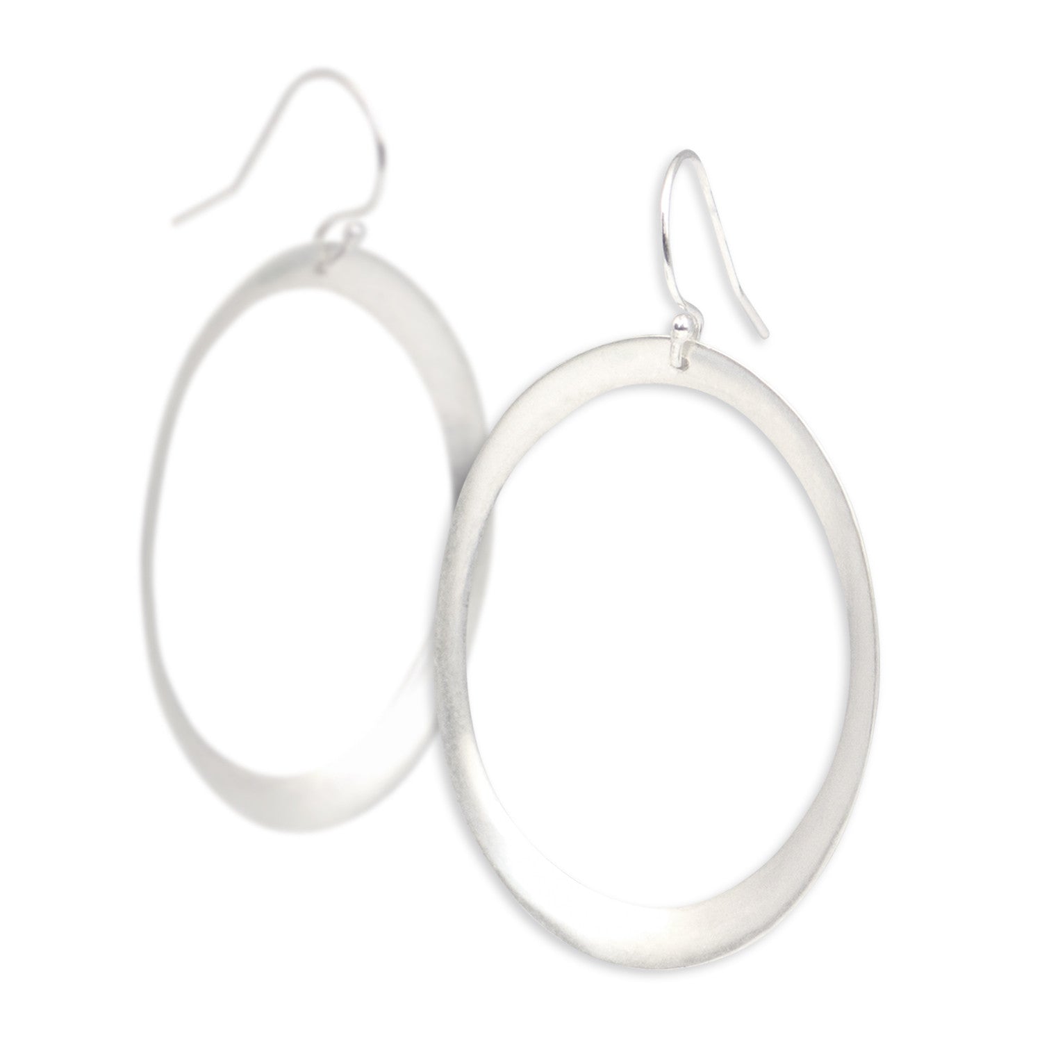 sterling silver large rounded oculus earrings
