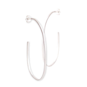 sterling silver oval sliver hoops