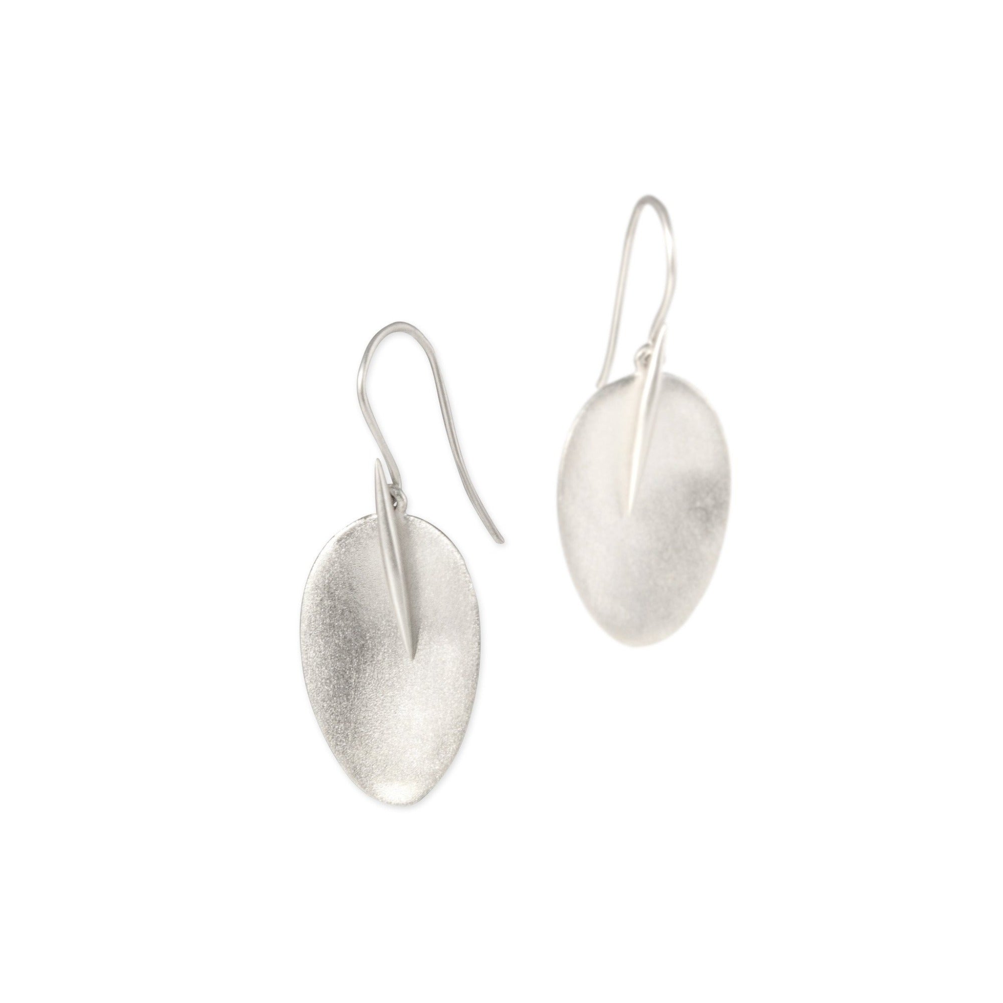 sterling silver / large petal and point earrings