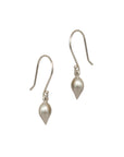 sterling silver small pod dangle earrings
