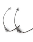 sterling silver plated in black rhodium swallow hoop earrings