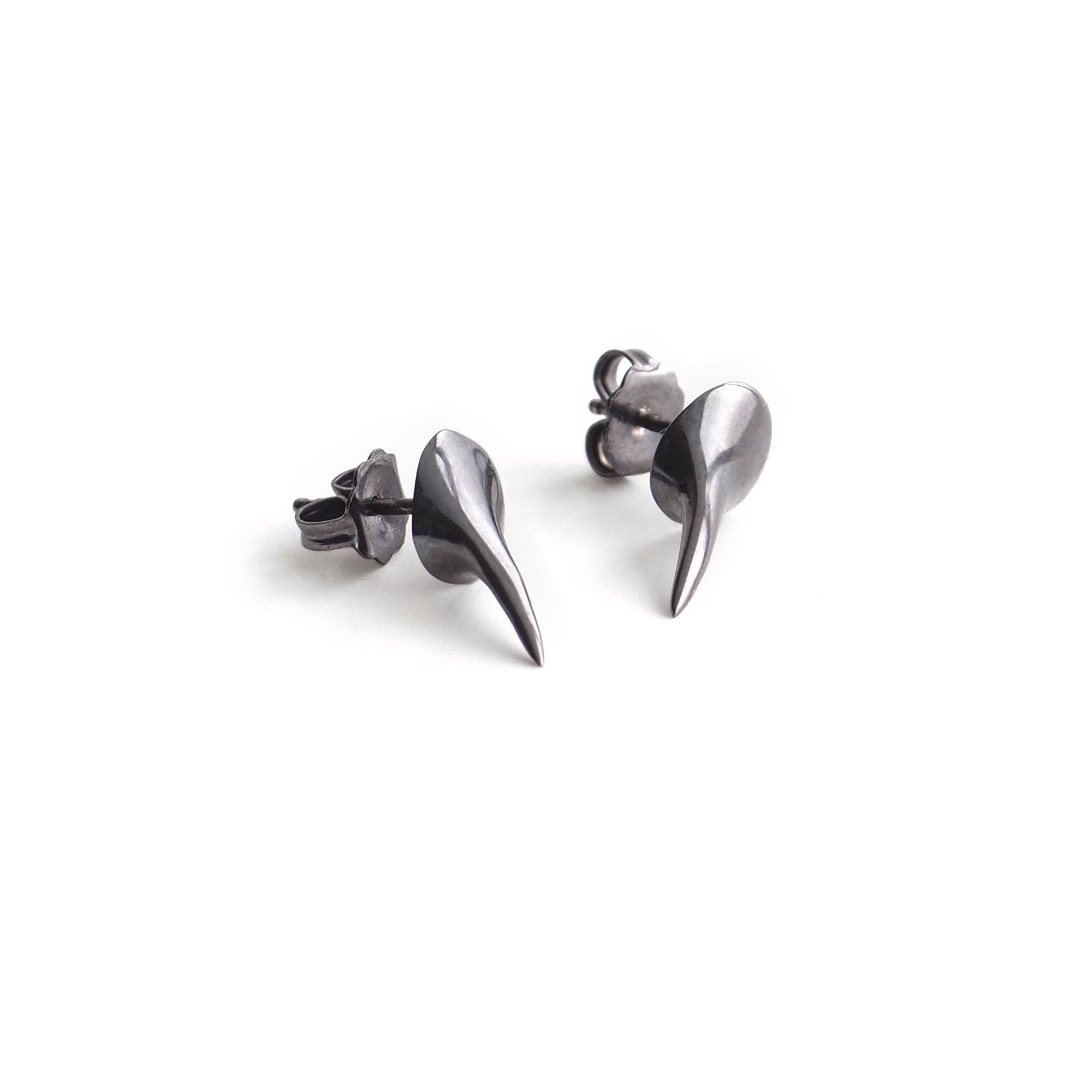 sterling silver plated in black rhodium talon studs