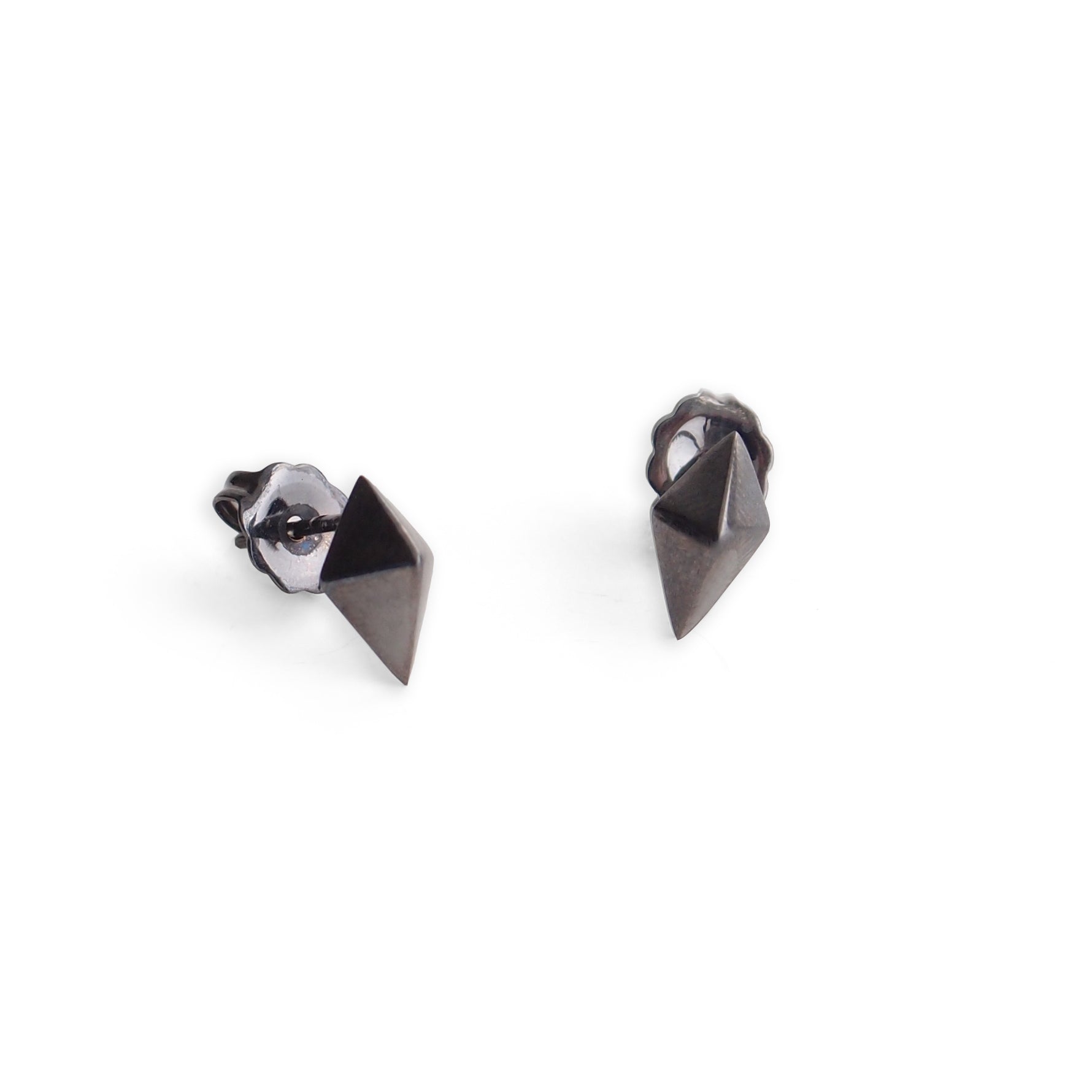 sterling silver plated in black rhodium lis studs
