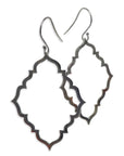 sterling silver plated in black rhodium portail dangle earrings