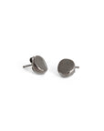 sterling silver plated in black rhodium round wedge studs