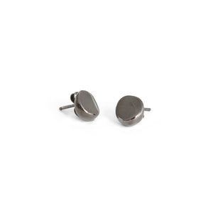 sterling silver plated in black rhodium round wedge studs